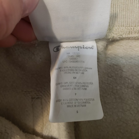 Champion Reverse Weave Sweatpants Mens Small Tan Joggers Drawstring Pockets - Picture 9 of 10